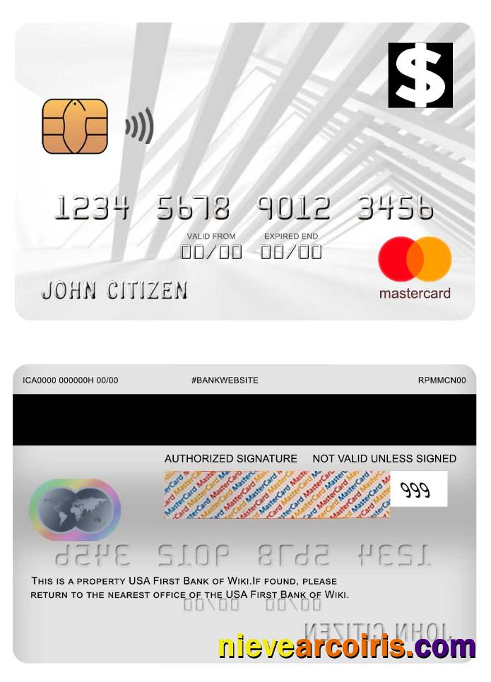 USA First Bank of Wiki mastercard 